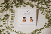 Donut Stud Earrings in White Gold with Orange Unglazed Ceramic Donut by NB Makes – Nickel-Free