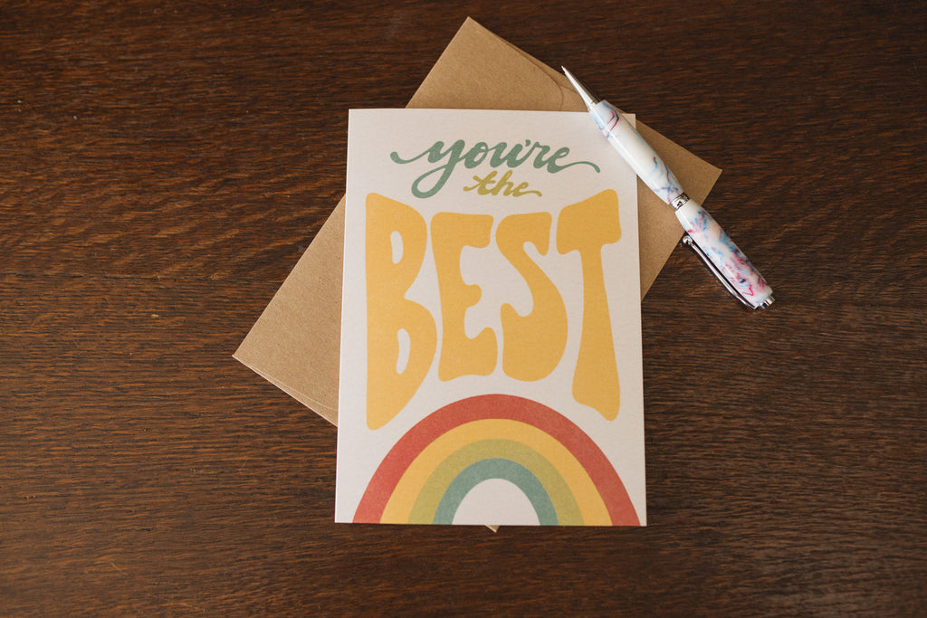 Blank Inside 5x7 You're The Best Greeting Card – Ideal for Personalized Messages and Special Occasions.